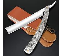 M&LD Professional Cut Throat Razor with Layer Cowhide Sharpener - Reusable Single Edge Razor Blades for Shaving Stainless Steel Cut Throat Razors Kit for Men Straight Razors Gifts for Farthers