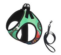 M Leash Vest Dog Harness - Small Sized cute octopus Print Pet Leash SetReflective for Outdoor and Dog Walking