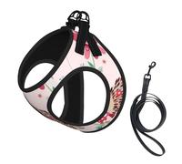 M Leash Vest Dog Harness - Small Sized Lovely Hedgehog Print Pet Leash SetReflective for Outdoor and Dog Walking