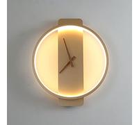 M LED Wall Light Metal Acrylic Wall Sconce, Round Home Decor Wall Clock, Living Room Wall Lighting Fixture Indoor Wall Mounted Lamps for Dining Room Study Room