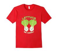 (M) Lettuce (Let Us) Be Happy Veggies Diet Animal Lover T-Shirt-Father's Day