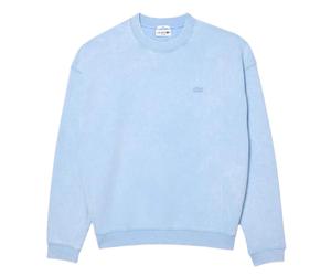 (M, Light Blue) Lacoste Unisex Adult Washed Fleece Loose Fit Sweatshirt