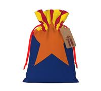 M Linen Christmas Wrap Gift Bags, Arizona Flag Print Drawstring Gift Bags, for Xmas Thanksgiving, Present Decor