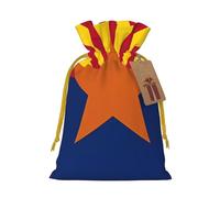 M Linen Christmas Wrap Gift Bags, Arizona Flag Print Drawstring Gift Bags, for Xmas Thanksgiving, Present Decor