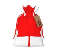 M Linen Christmas Wrap Gift Bags, Canadian flag Print Drawstring Gift Bags, for Xmas Thanksgiving, Present Decor