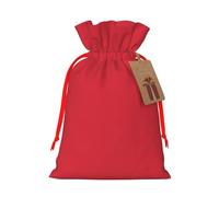 M Linen Christmas Wrap Gift Bags, Italian flag Print Drawstring Gift Bags, for Xmas Thanksgiving, Present Decor