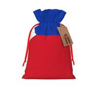 M Linen Christmas Wrap Gift Bags, Philippine flag Print Drawstring Gift Bags, for Xmas Thanksgiving, Present Decor