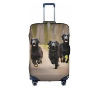M Luggage Cover Protector - Fashionable Trotting Flat Coated Retrievers Paw Print Suitcase Cover, Aesthetic Travel Accessories, Invisible Zipper