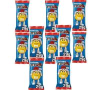 M & M Crispy Chocolate Bar, Blue Pack with Yellow Character, 29g Single Bars, Pack of 10