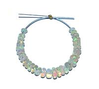 M.M International 3x4.5 MM Natural Ethiopian Opal welo fire rondelle beads strands for jewelry making 2.5 Inches, BLUE (OS-04)