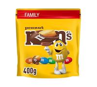M & M Peanut Milk Chocolate Sharing Pouch 400g | Family Size Maxi Bag | Colourful Candy-Coated Peanuts | Perfect for Parties, Snacking & Gifting
