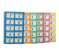 M&M PRIME 4 x Raffle tickets books 1-1000, cloakroom tickets Assorted Colours, Lucky Draw, Tombola Draw, Prize Draw and Charity Events