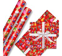 M Ma rio Wrapping Paper 5 Sheets of 50 cm x 70cm Birthday Gift Wrapping Paper Durable Surprises Gift Wrap Pack for Kids Birthday, Recyclable Gift Wrapping Paper, Party Storage Festive Decoration
