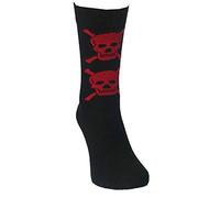 M MACAHEL LADIES MAN UNISEX SKULL CROSSBONE HALLOWEN GOTHIC STYLE ANKLE SOCKS (Red, 4-8/37-42 Ladies)