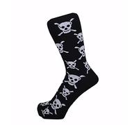 M MACAHEL LADIES MAN UNISEX SKULL CROSSBONE HALLOWEN GOTHIC STYLE ANKLE SOCKS (White/1, 6-11/39-45 Mens)