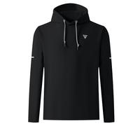 M MAELREG Hoodies for Men Golf Fleece Hooded Sweatshirts Dry Fit Athletic Lightweight Casual Midlayer Mens Hoodies Pullover, Mg00- Black, XL