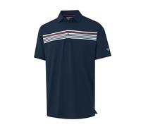 M MAELREG Mens Golf Shirts Short Sleeve Chest Print Stripe Moisture Wicking Dry Fit Casual Collared Mens Polo Shirts, Navy, XL