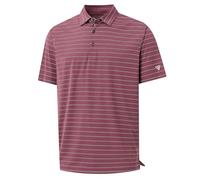 M MAELREG Mens Striped Golf Shirts Short Sleeve Silk-Like Touch Water-Resistant Breathable Soft Collared Polo Shirts for Men, Beet Red Stripe, XL