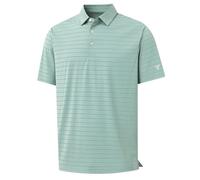 M MAELREG Mens Striped Golf Shirts Short Sleeve Silk-Like Touch Water-Resistant Breathable Soft Collared Polo Shirts for Men, Light Green Stripe, Large