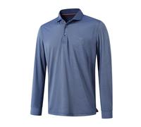 M MAELREG Short and Long Sleeve Polo Shirts for Men Dry Fit Performance Moisture Wicking Sport Pin Striped Mens Golf Shirts, Blue Denim Stripe-long, 3XL