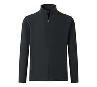 M MAELREG Winter Fleece Jackets for Men Lightweight Stand Collar Fashion Wave Texture Warm Full Zip Mens Coat with Pockets, Black, XXL