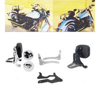 M Maintenanse Adjustable Sissy Bar Backrest With Folding Luggage Rack For Kawasaki 900 Classic (Matt Black)