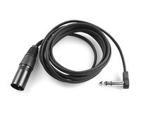 M MAKA Flat Low Profile Stereo Guitar Patch Cable 6.5ft for Effects Pedals, 1/4 inch TRS to XLR Male, Black