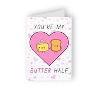 M Market On Mainstreet Valentine's Day Card, Assorted Designs, 5x7 Card with Premium Peel & Seal Envelope, Made in the U.S.A (Butter Half)