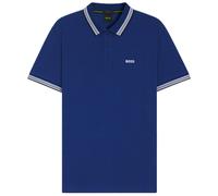 (M, Medium Blue) Hugo Boss Mens 2025 Paddy Stripe Cotton Fabric Golf Polo Shirt