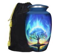 M MEILINXU Blue Urn, Tree of Life Urns for Human Ashes Adult, Galaxy, Large