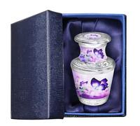 M MEILINXU Butterfly Small Keepsake Urns for Human Ashes, Mini Urn for Gifting to Loved Ones, Solid Metal Commemorative Urns, Fits a Small Amount of Cremated Remains, Little Butterflies Urn - Purple