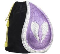 M MEILINXU Cremation Urns for Human Ashes Adult Female & Male, Tear Drop Urn for Ashes for Women & Man, Hand Engraved Angel Wings Urns, Funeral Decorative Urn for Burial, Purple - Large Teardrop
