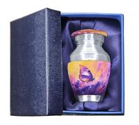 M MEILINXU Mini Urn for Ashes for Women & Man, Small Urns for Human Ashes Keepsake, Lavender and Purple Butterfly, Little Decorative Urn, Miniature Cremation Container - Small Keepsake