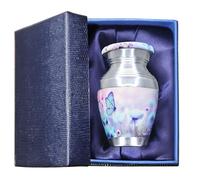 M MEILINXU Mini Urn for Ashes for Women & Man, Small Urns for Human Ashes Keepsake, Little Urns for Ashe - Pink and Blue, Butterflies Decorative, Miniature Cremation Container - Small Keepsake