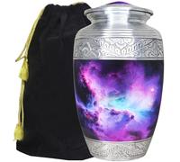 M MEILINXU Purple Urns for Human Ashes Adult Female, Cosmic Galaxy, Large
