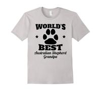 (M) Men's World's Best Australian Shepherd Grandpa Dog Lover T-Shirt-Father's Day