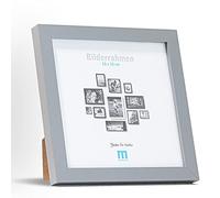 M MERCEO Timeless, Modern Picture Frame Home Accessories, MDF, Grey for 6x6 Inches Photos and Pictures. Includes Acrylic Glass Protector. Suitable as Table Stand and Wall, Portrait or Landscape.