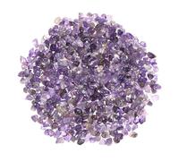 M METERXITY 0.22lb/100g Assorted Tumbled Chips Stone, 5-7 mm Crushed Crystal Quartz Pieces for Vases Filler/Aquarium/Succulent Plants Decor, Irregular Shaped Stones [Purple]