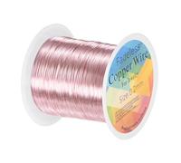 M METERXITY 0.2mm Jewelry Wire, 32 Gauge 328FT Craft Wire Copper Beading Wire for Jewelry Making/Planting/Weaving/DIY Crafting, Soft Metal Wires [100M, Rose Golden]