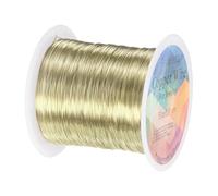 M METERXITY 0.3mm Jewelry Wire, 28 Gauge 328FT Craft Wire Copper Beading Wire for Jewelry Making/Planting/Weaving/DIY Crafting, Soft Metal Wires [100M, Light Golden]