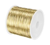 M METERXITY 0.4mm Jewelry Wire, 26 Gauge 328FT Craft Wire Copper Beading Wire for Jewelry Making/Planting/Weaving/DIY Crafting, Soft Metal Wires [100M, Gold]