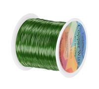 M METERXITY 0.4mm Jewelry Wire, 26 Gauge 328FT Craft Wire Copper Beading Wire for Jewelry Making/Planting/Weaving/DIY Crafting, Soft Metal Wires [100M, Green]