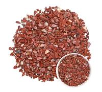 M METERXITY 1.1lb/500g Assorted Tumbled Chips Stone, 5-7 mm Crushed Crystal Quartz Pieces for Vases Filler/Aquarium/Succulent Plants Decor, Irregular Shaped Stones [Red]
