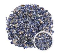 M METERXITY 1.1lb/500g Assorted Tumbled Chips Stone, 5-7 mm Crushed Crystal Quartz Pieces for Vases Filler/Aquarium/Succulent Plants Decor, Irregular Shaped Stones [Light Blue]