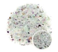 M METERXITY 1.1lb/500g Assorted Tumbled Chips Stone, 5-7 mm Crushed Crystal Quartz Pieces for Vases Filler/Aquarium/Succulent Plants Decor, Irregular Shaped Stones [Colored Glaze]