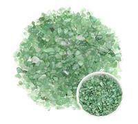 M METERXITY 1.1lb/500g Assorted Tumbled Chips Stone, 5-7 mm Crushed Crystal Quartz Pieces for Vases Filler/Aquarium/Succulent Plants Decor, Irregular Shaped Stones [Green]
