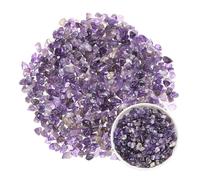 M METERXITY 1.1lb/500g Assorted Tumbled Chips Stone, 5-7 mm Crushed Crystal Quartz Pieces for Vases Filler/Aquarium/Succulent Plants Decor, Irregular Shaped Stones [Purple]
