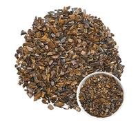 M METERXITY 1.1lb/500g Assorted Tumbled Chips Stone, 5-7 mm Crushed Crystal Quartz Pieces for Vases Filler/Aquarium/Succulent Plants Decor, Irregular Shaped Stones [Brown Black]