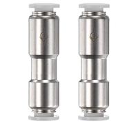 M METERXITY 1/4" OD Check Valve, Nickel Plated Brass Push to Connect Fitting One Way Check Valve for Tire Pump/Aquarium Air Pump/Gas Pipeline, Quick Release Fitting [Silver Grey]