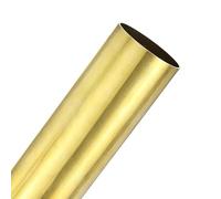 M METERXITY 1-Pack 200mm Brass Round Tube, 50mm OD 1mm Wall Thickness H62 Brass Seamless Tubing for Construction/Machining/DIY Crafting, Metal Straight Pipe [1.97x0.04x7.9IN]